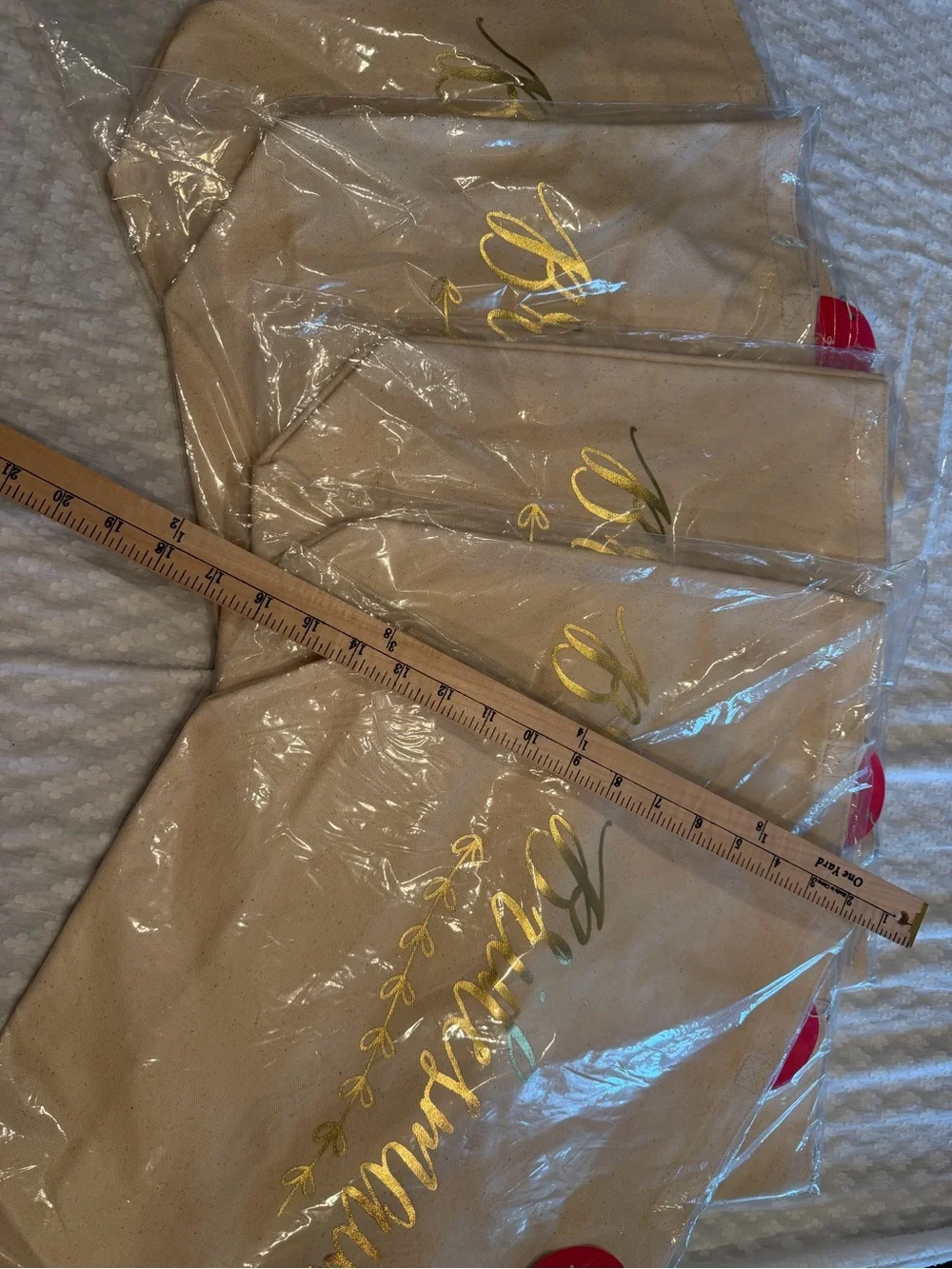 Bridesmaid Canvas Tote Bag in Cream with Gold Script NWT